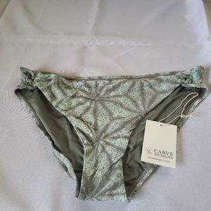 Carve Designs Moss Makai Abstract Twist Side Laguna Bikini Bottoms Size Large...